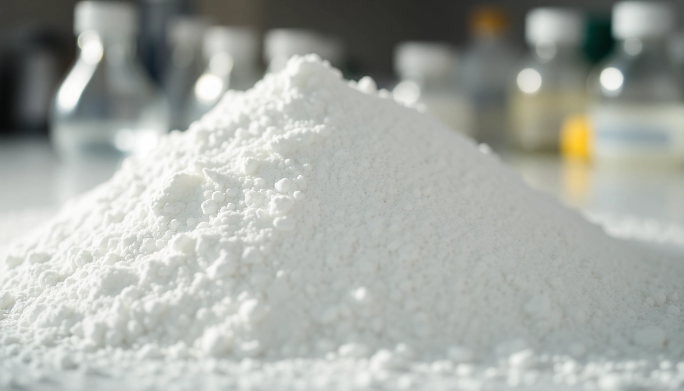 Buy Ketamine Powder shown as a fine white substance on a lab scale, emphasizing purity and quality.