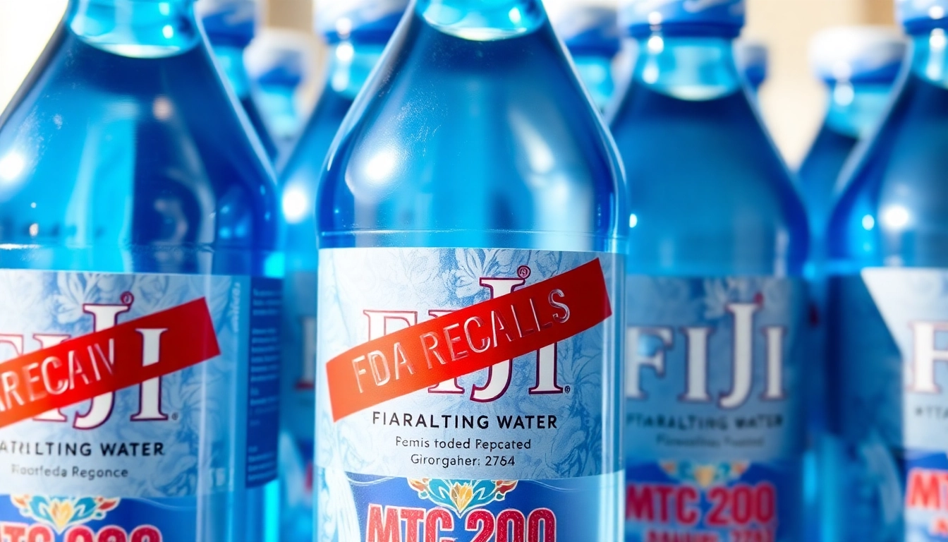 Illustrate FDA recalls Fiji water with warning labels on nearly 1.9 million contaminated bottles.