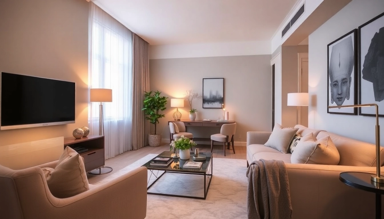 Experience luxury at Bloomsbury Residences with a beautifully designed living space embracing warmth and elegance.