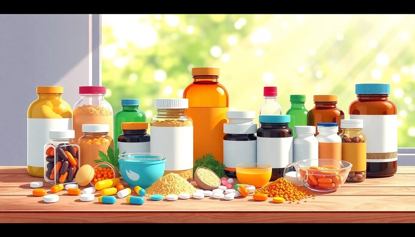 Explore dietary supplements showcasing vibrant pills and powders for enhanced health and wellness.