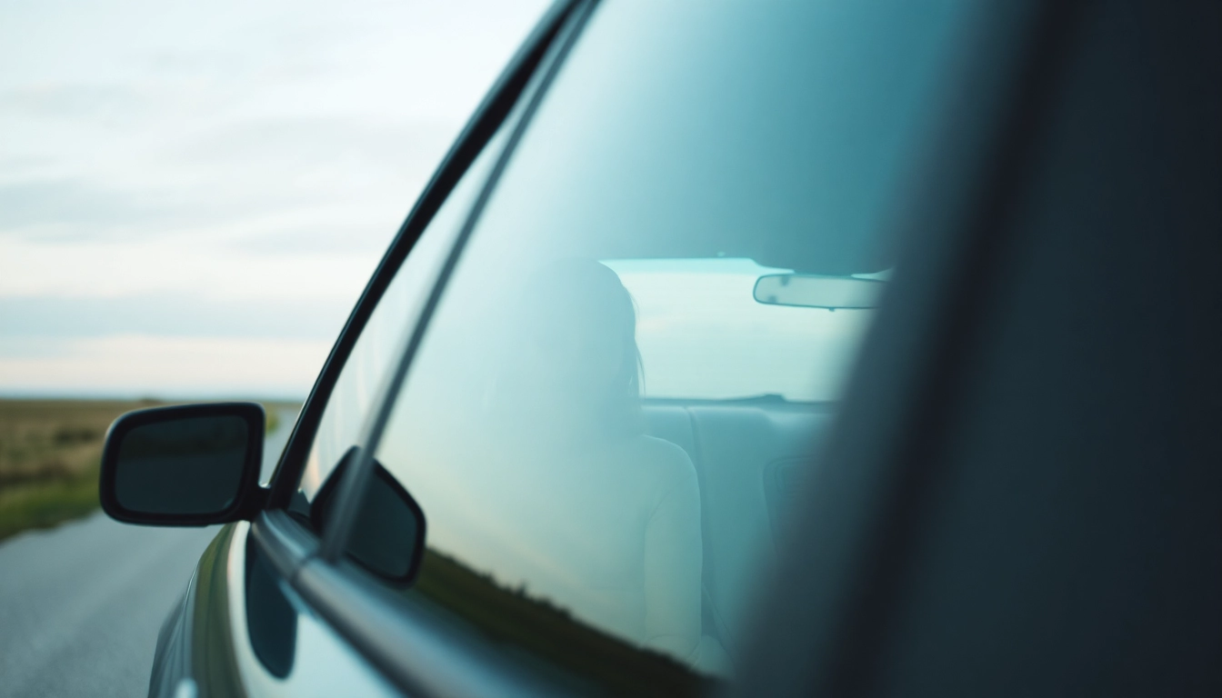 Combat fear of driving by depicting a person contemplating inside their car.