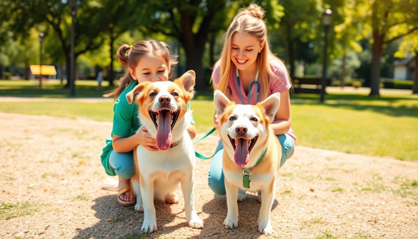 Engaging scene of Kate's K9 Pet Care showcasing a happy dog playing with a caring sitter in a sunny park.