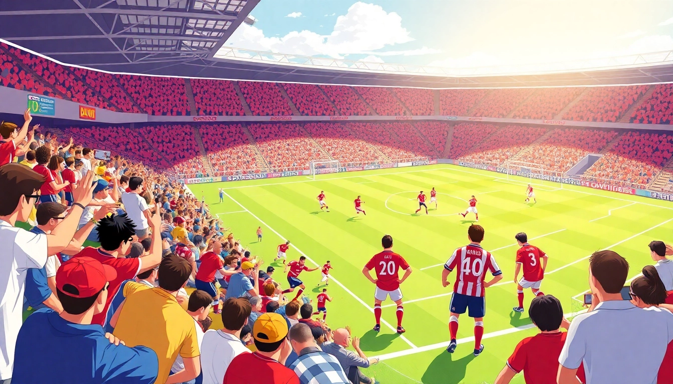 Experience thrilling moments with เว็บดูบอล as passionate fans cheer for their teams in a vibrant stadium atmosphere.