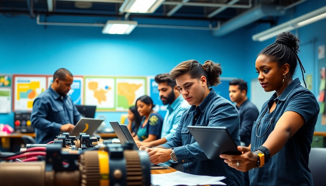 Students learning in a trade school classroom in Knoxville, TN, showcasing practical skills and collaboration.