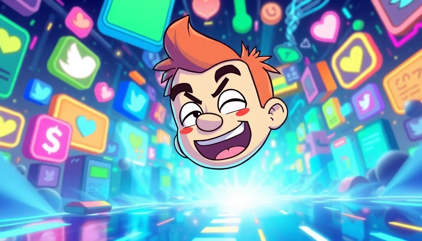 Quandale Dingle meme character humorously illustrated amid vibrant digital symbols.