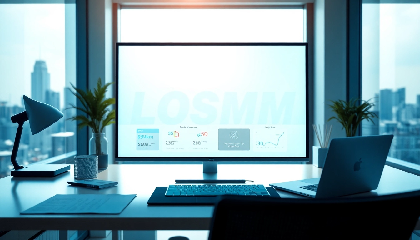 Utilize the SMM panel South Korea on a digital screen in a modern workspace for effective social media management.