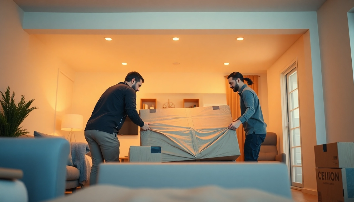 Umzugsfirma Erlangen expertly packing furniture for a smooth relocation process.