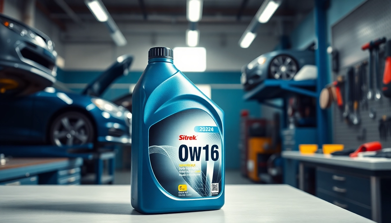 Discover the premium 0w16 oil showcased in a professional automotive setting, emphasizing quality and engineering.