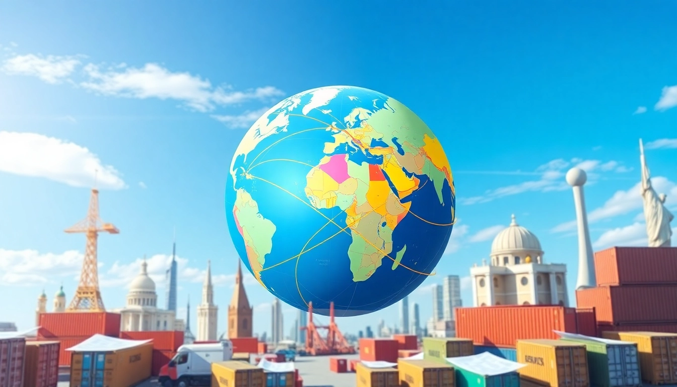 Visualizing trade agreements through a vibrant global trade map highlighting international connections.