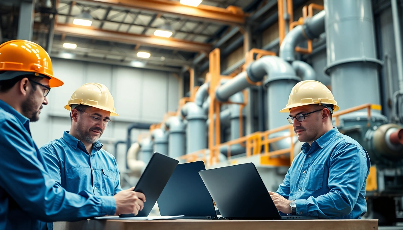 Engineers collaborating on piping stress analysis at a professional piping stress Company.