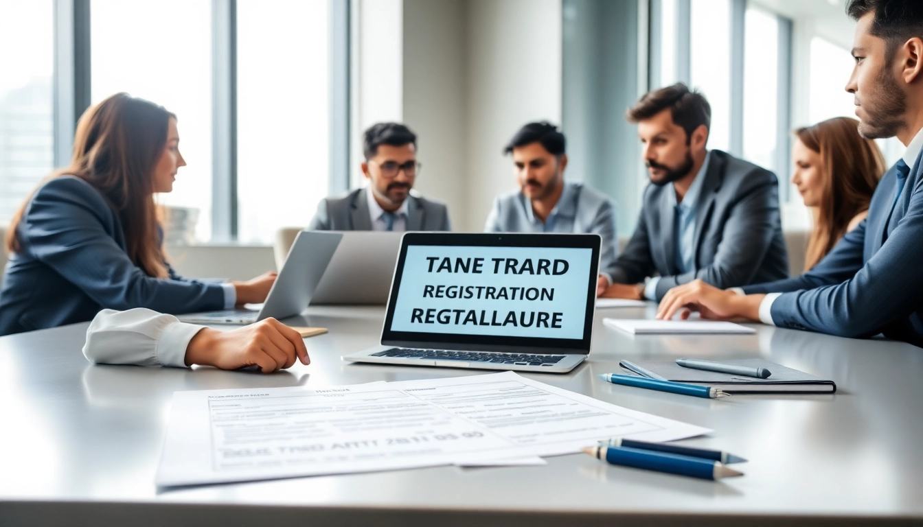 Discussing trademark registration in Dubai during a professional business meeting.