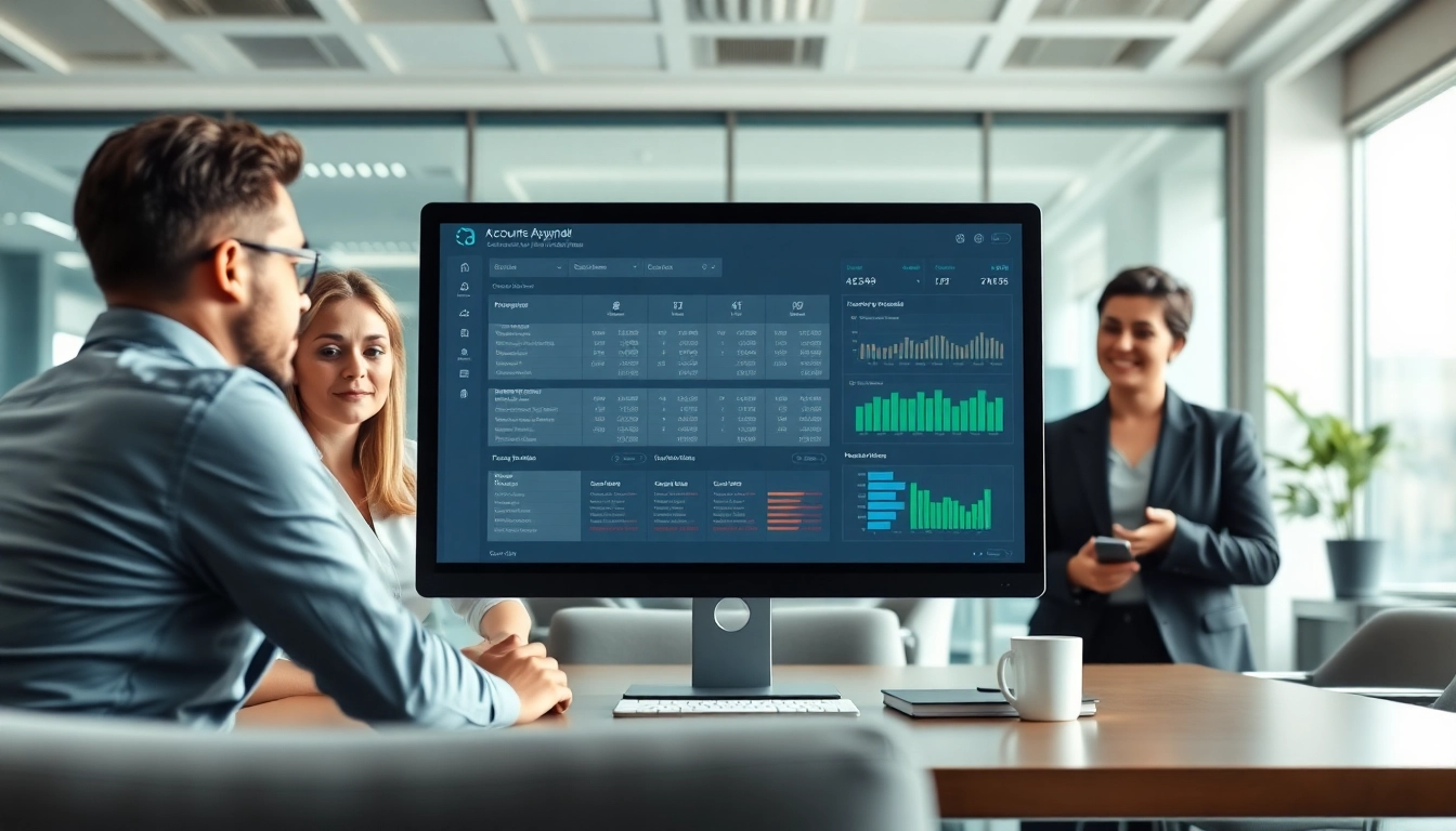 Streamlined accounts payable workflow software dashboard showcased in a modern office environment.