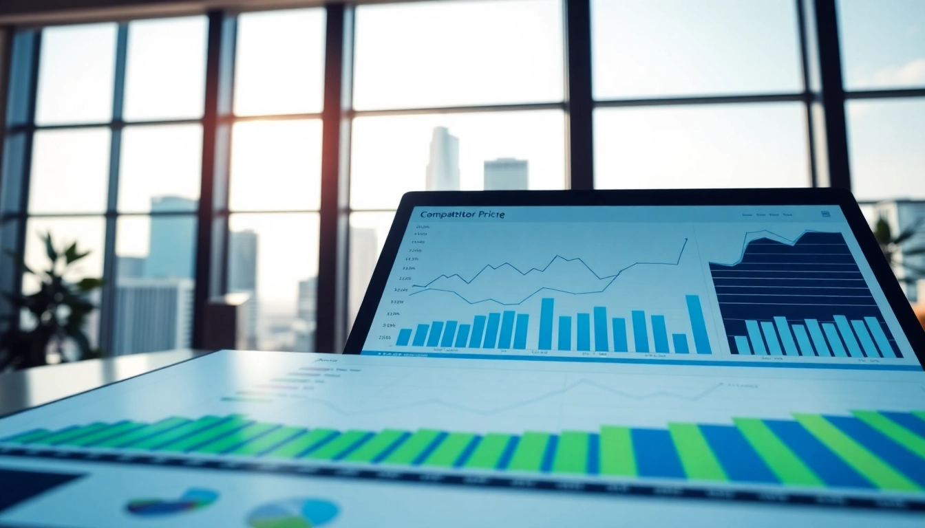 Visual representation of competitor pricing analysis on a sleek dashboard showcasing data trends.