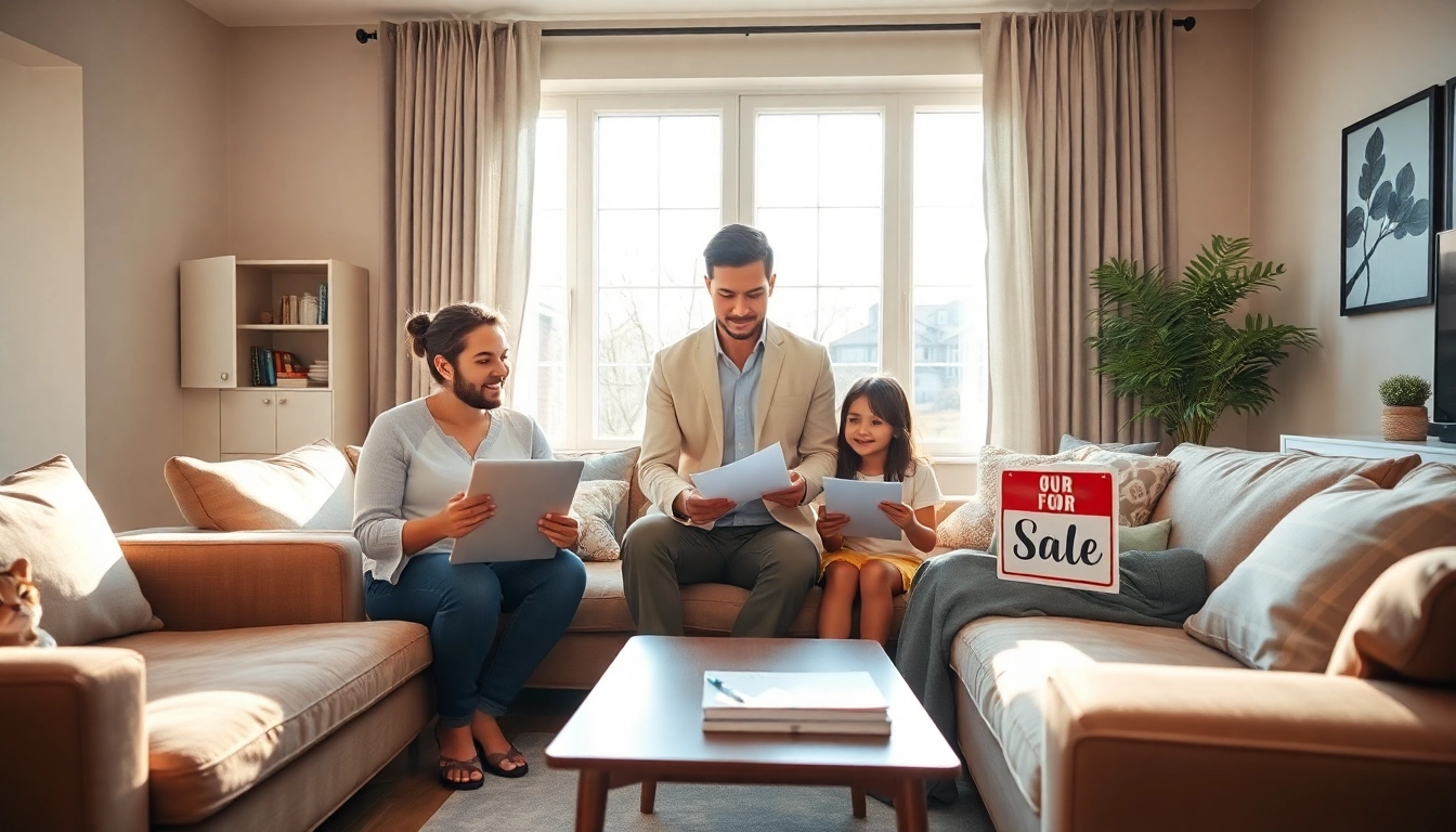 Help sell my house no realtor Little Rock, ar with a family preparing in a cozy living room.