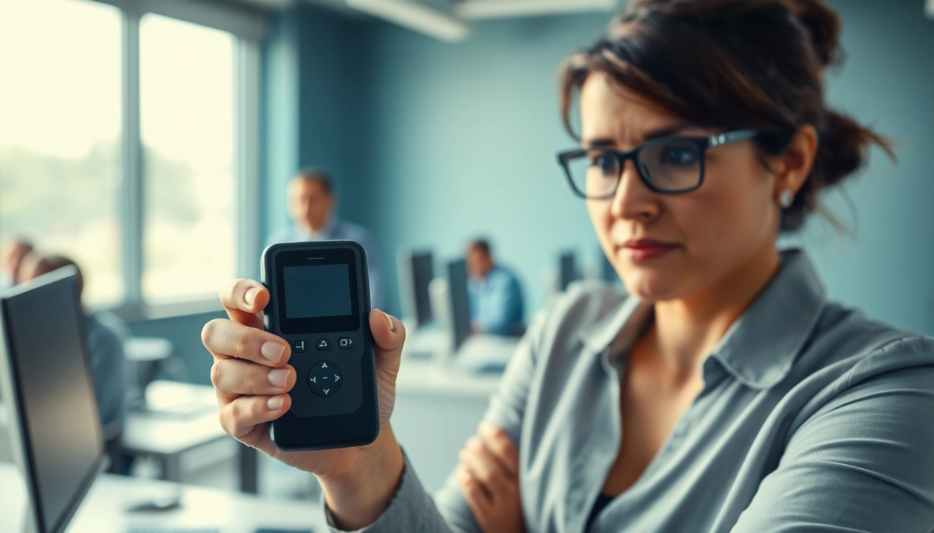 Monitor to detect drug impaired employees using advanced technology in a professional office setting.
