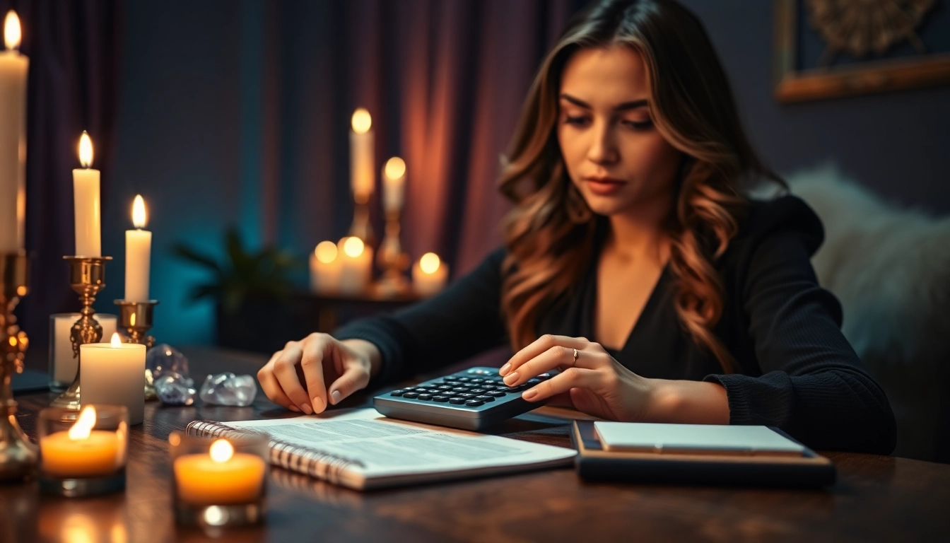 Using a numerology calculator to explore personal insights on a stylish desk.