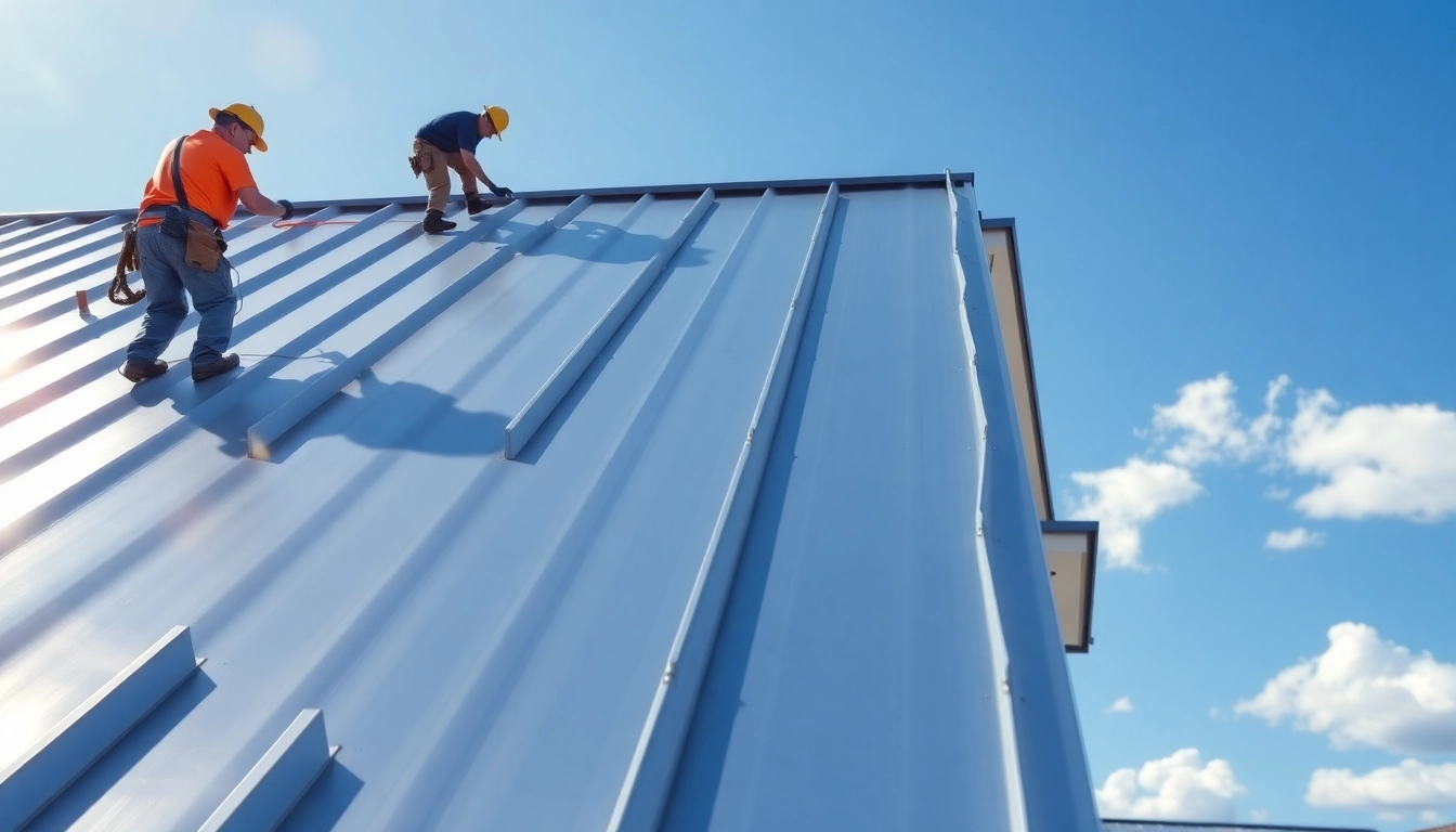 Install a durable florida metal roof with bright aluminum panels reflecting sunlight.