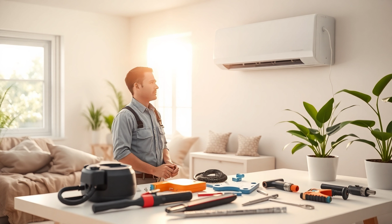 Enhancing indoor comfort with Los Angeles HVAC services by a skilled technician.