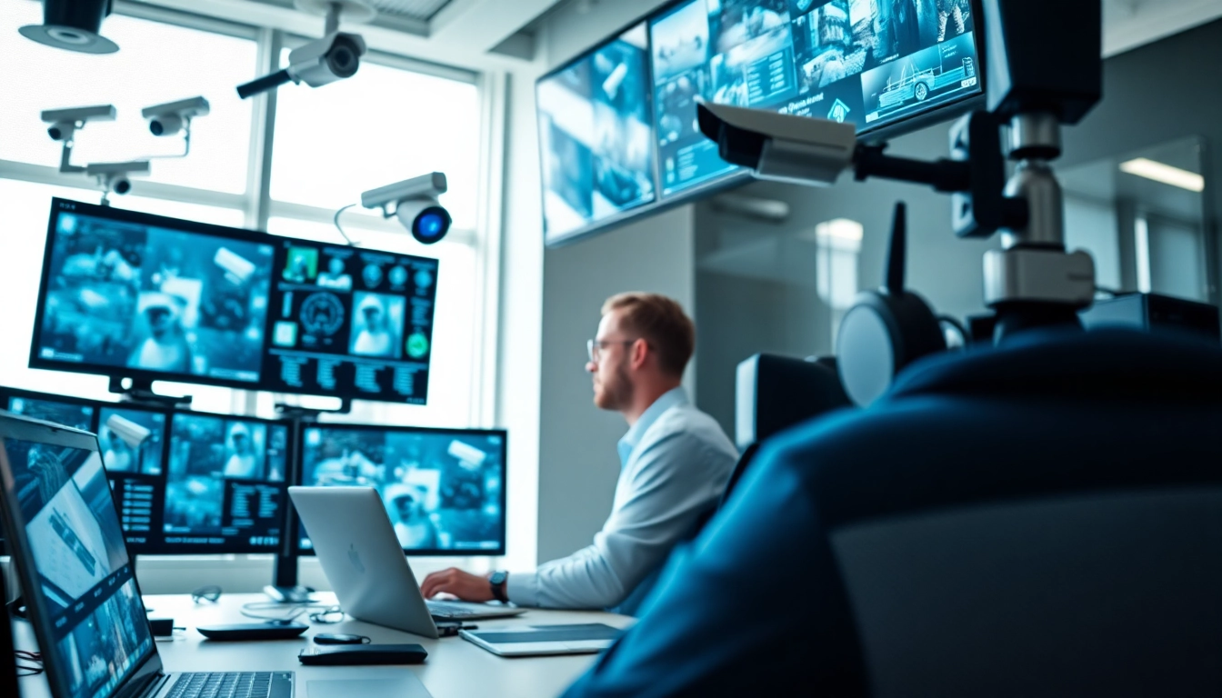 Enhancing Edmonton tech security through advanced monitoring setups in a professional office.