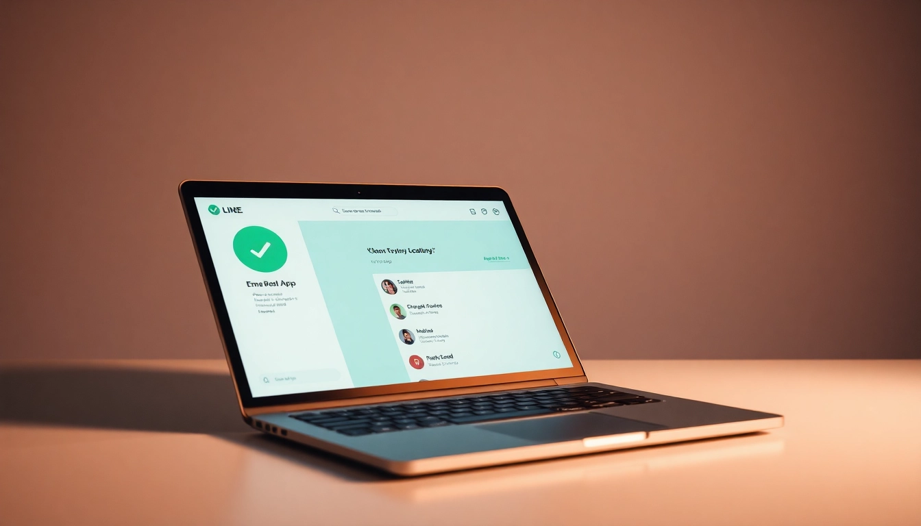 Download the 電腦版line下載 on an open laptop showcasing the app interface.