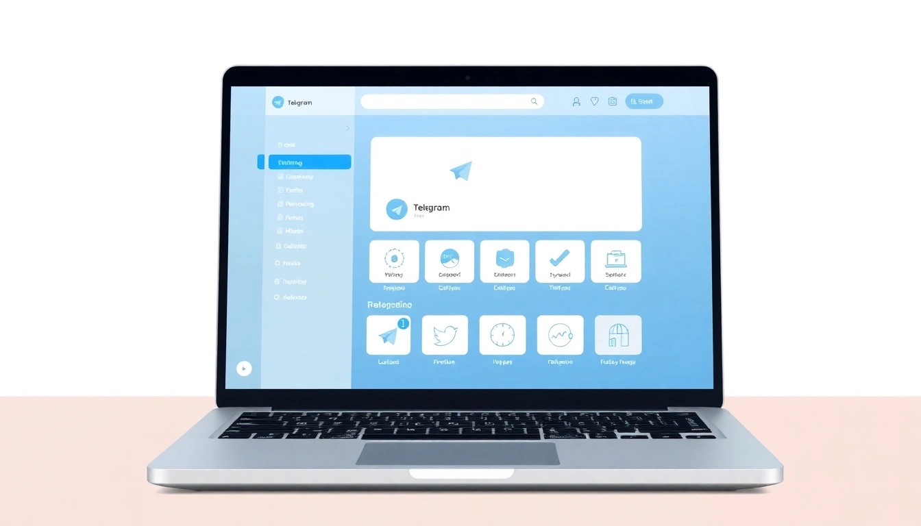 Experience the Telegram電腦版 interface on a laptop, highlighting its user-friendly design and vibrant colors.