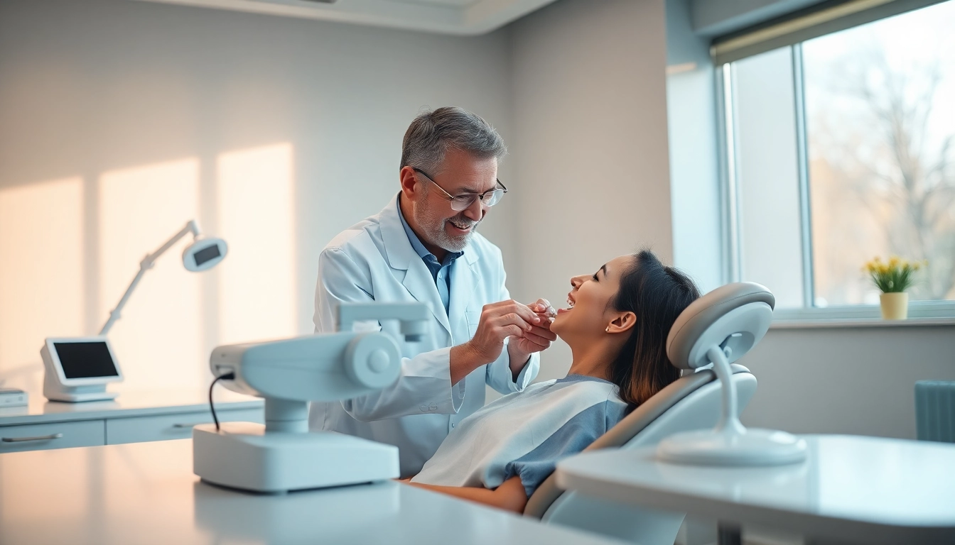 Orthodontics consultation with a professional orthodontist and patient in a modern clinic.