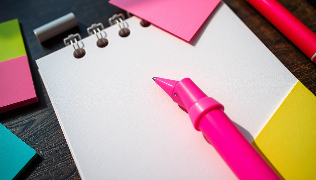 Highlighting important notes with a pink highlighter pen resting on a textured notepad.