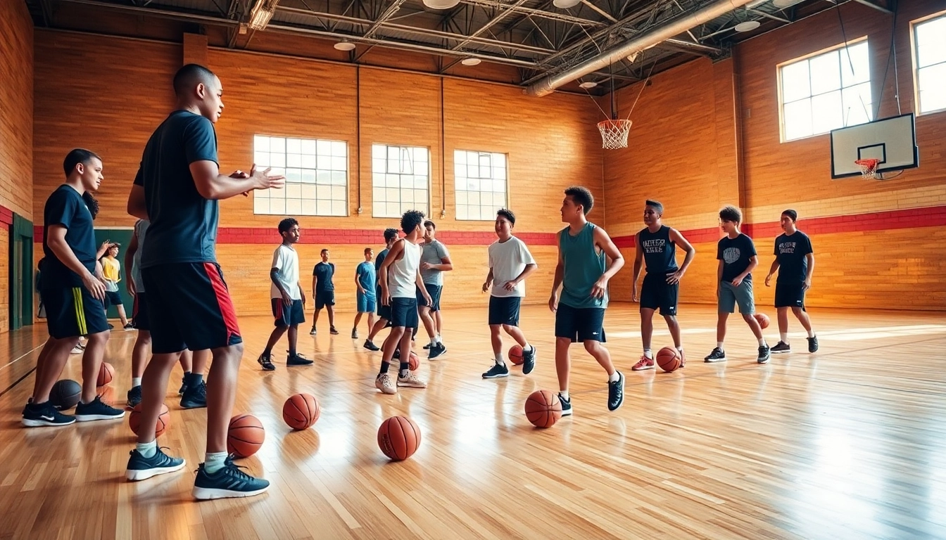 Train with young athletes at Takeover Basketball Academy showcasing teamwork and skill development.