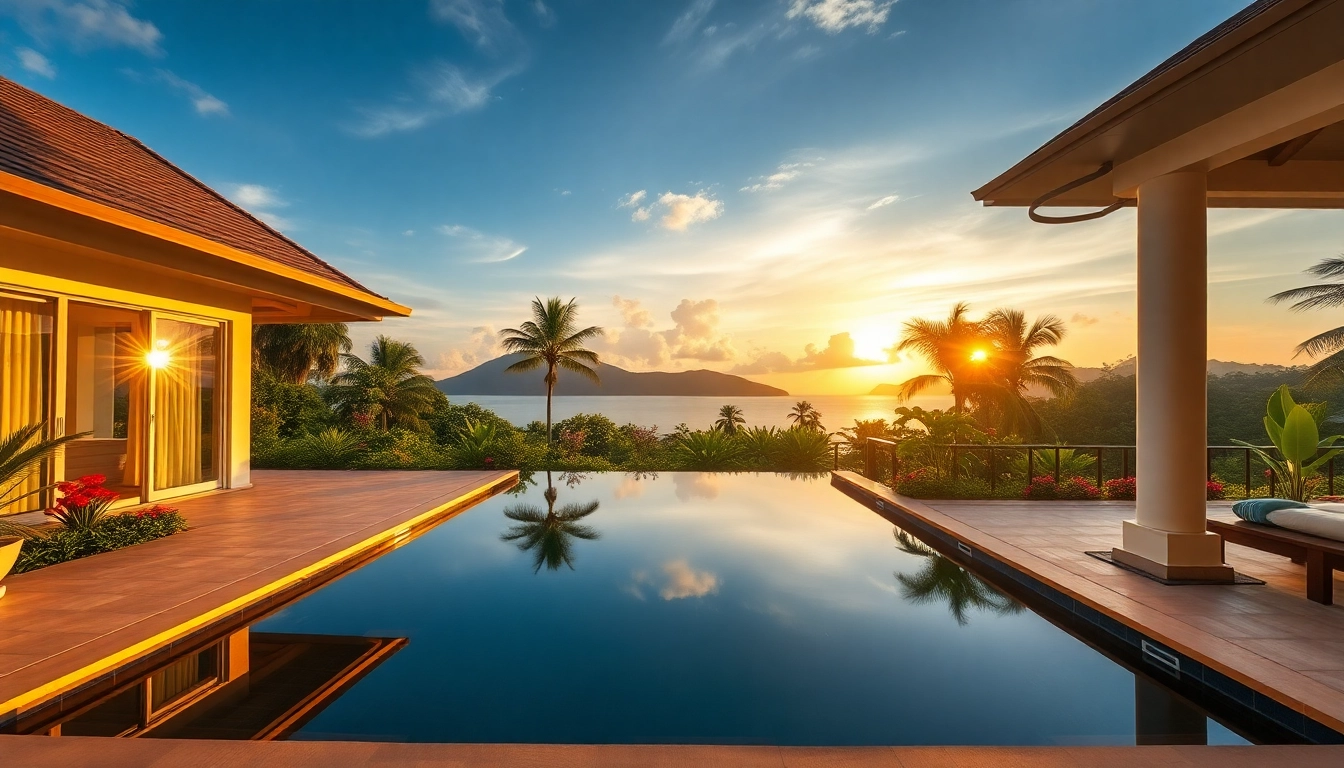 Showcasing the elegance of Phuket real estate, this luxurious villa features a stunning pool and tropical surroundings.