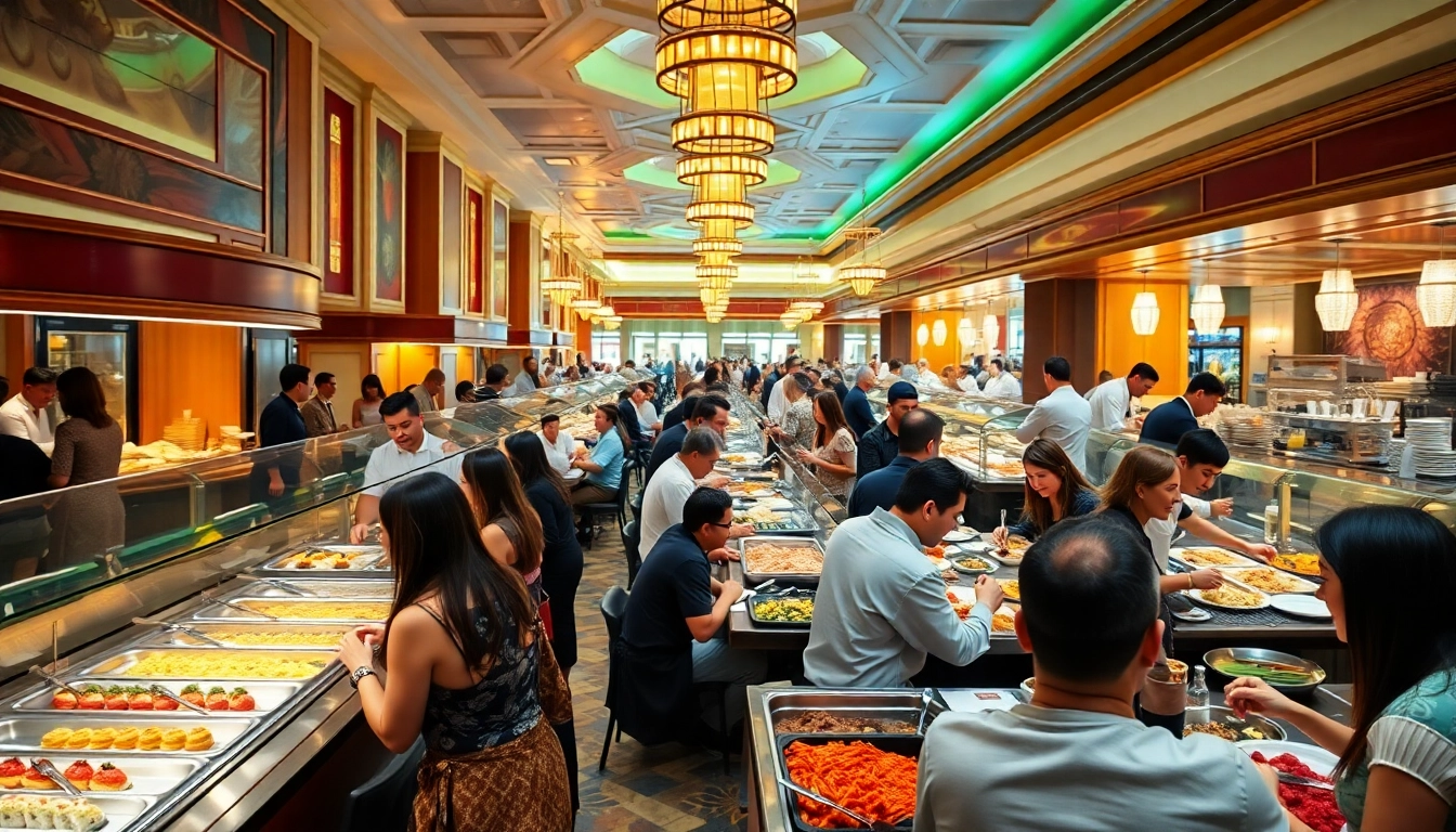 Enjoying an array of delectable dishes at buffets in Las Vegas, showcasing vibrant food displays.