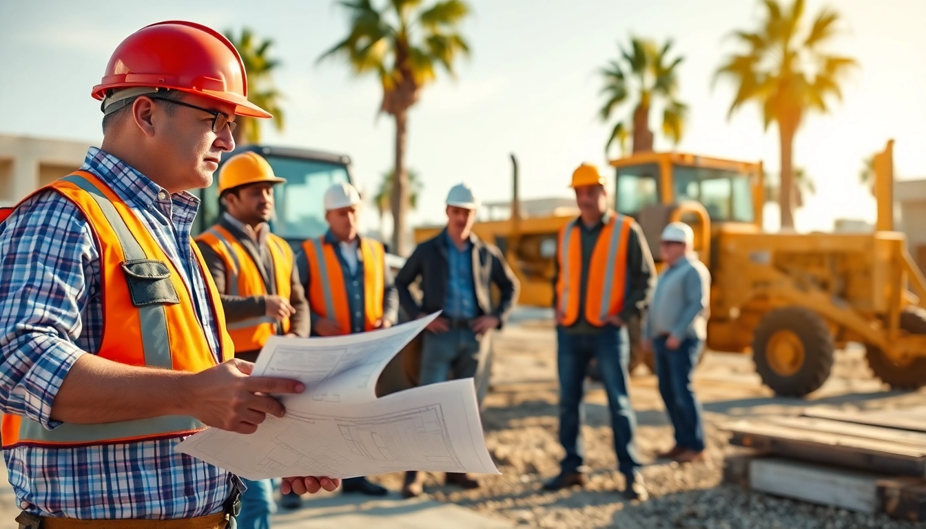 Southern California Contractors Association collaborating on a construction project with vibrant teamwork and tools.