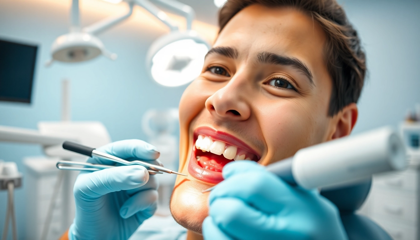 Professional dental cleanings ensuring oral health with a dentist and patient interaction.