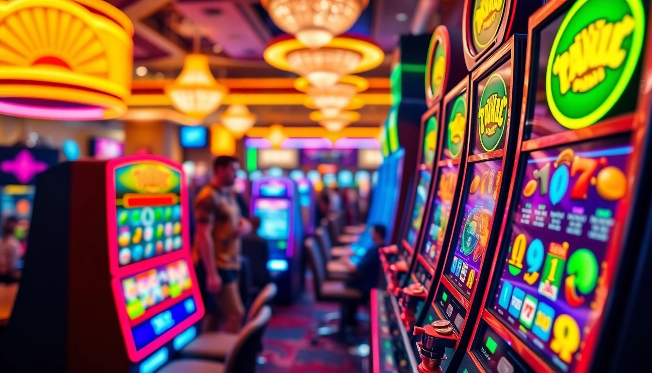 Experience thrilling action at slotbuff3.com with vibrant slot machines in a lively casino.