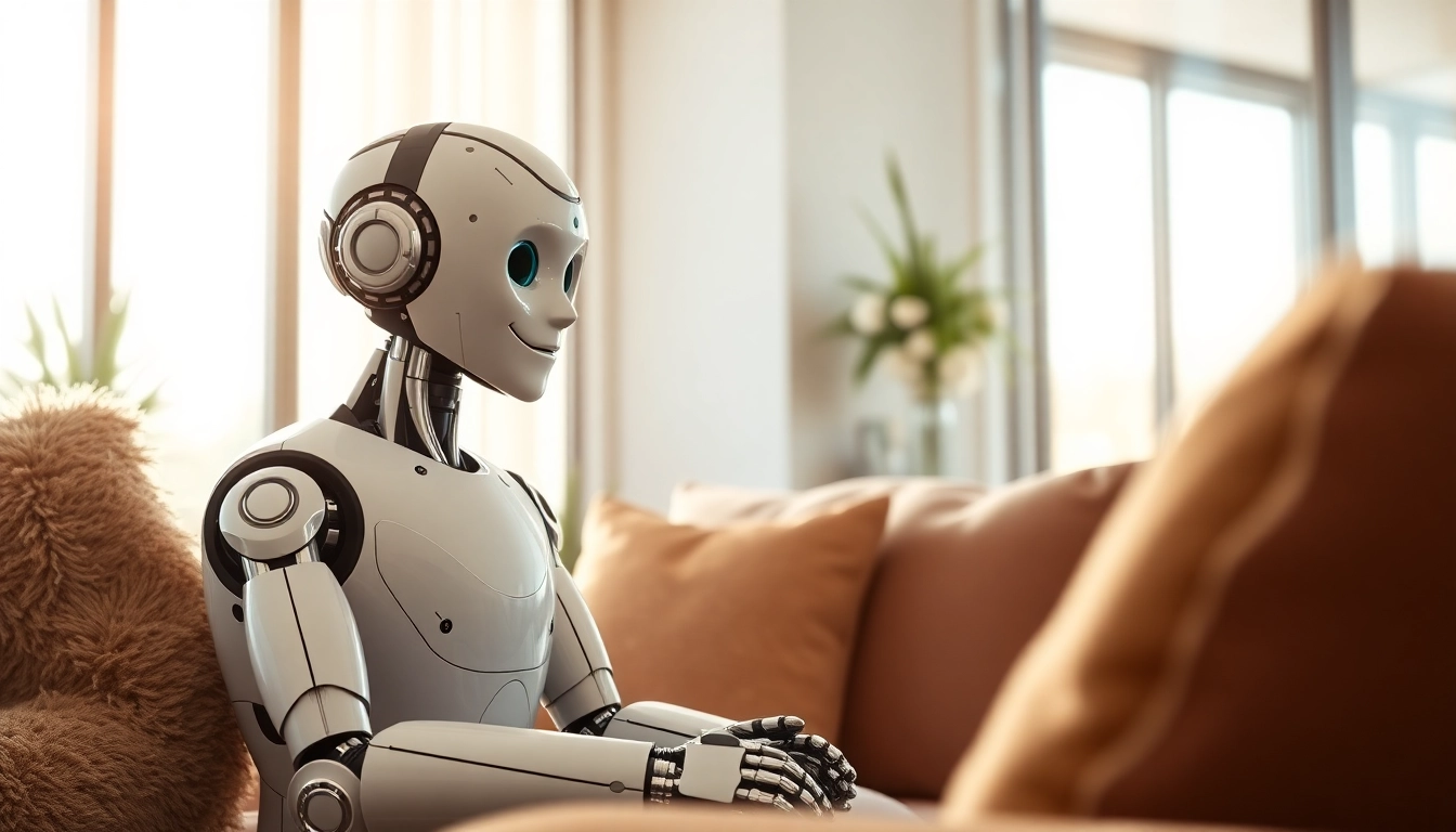 Engaging interaction with an AI therapist, providing mental health support in a warm setting.