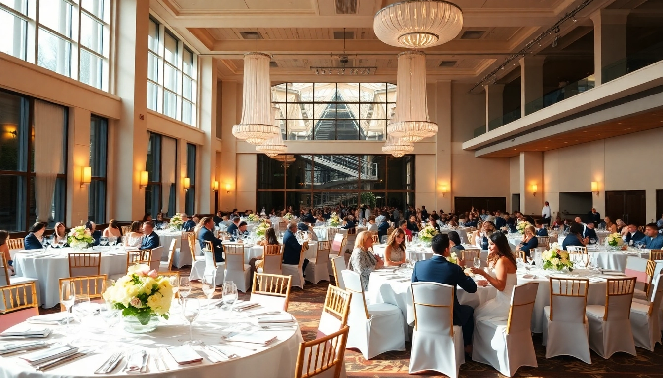 Experience the elegance of the trenton event center, featuring beautiful decor and a lively celebration atmosphere.