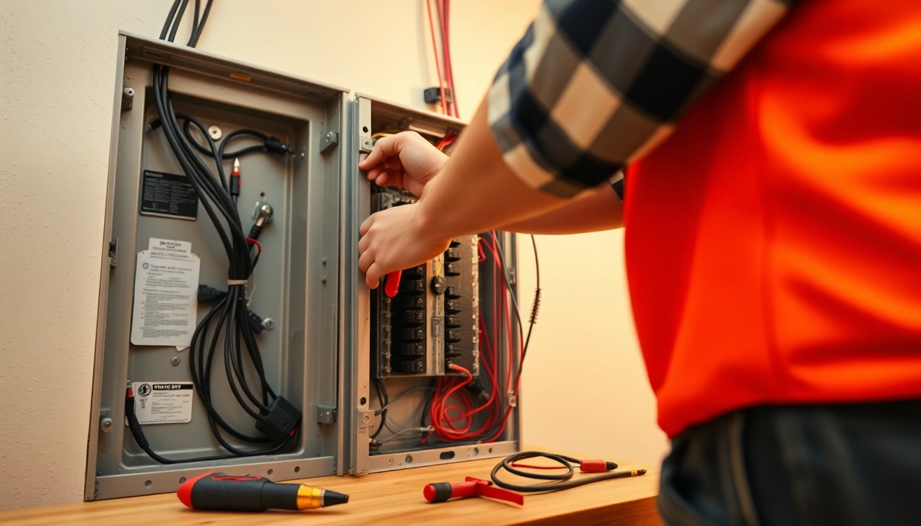 Inspect professional performing an Electrical Panel Upgrade in a residential setting