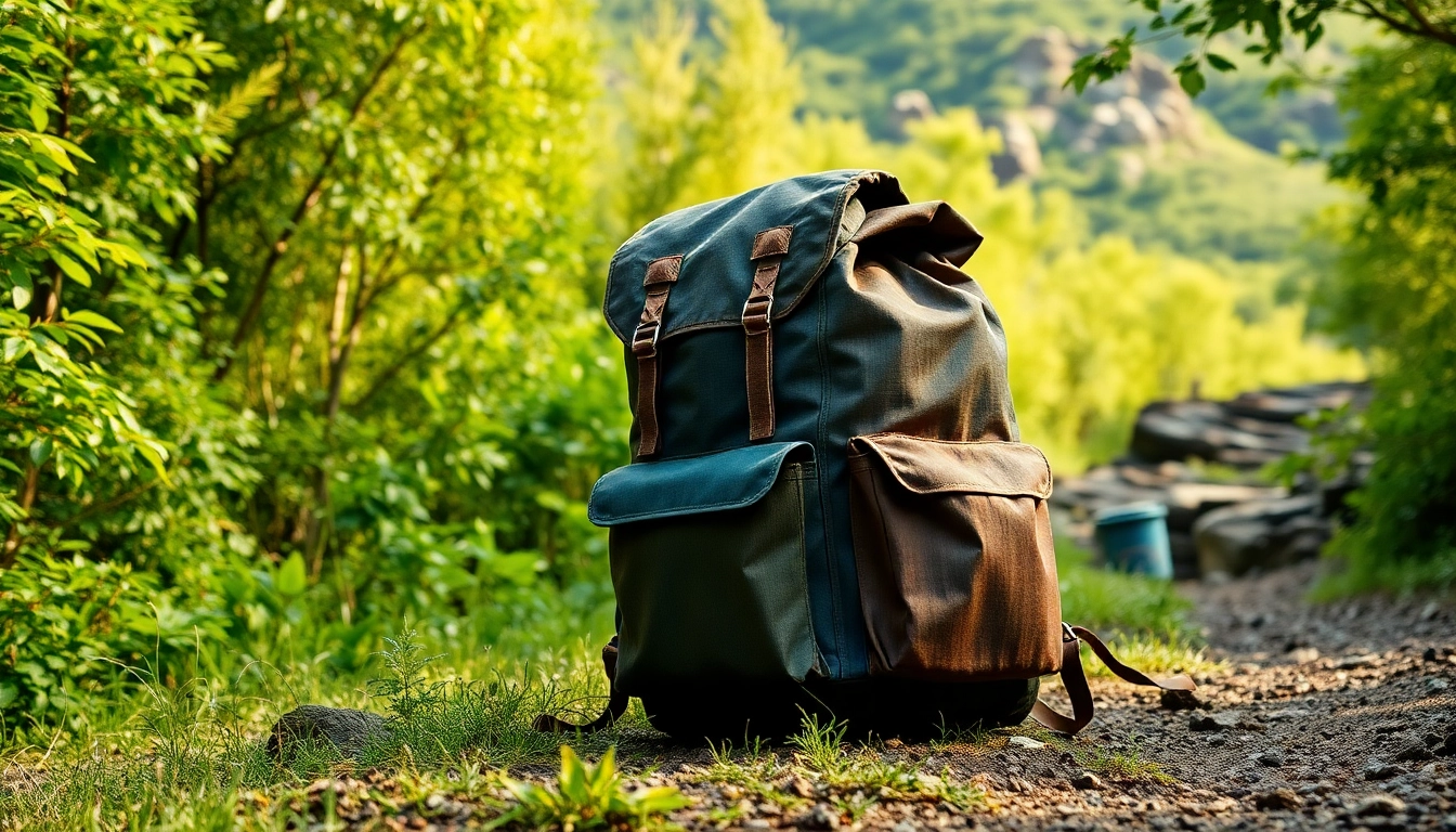 Rucksack aus lkw plane in der Natur, perfekt für Abenteuer und nachhaltige Reisen.