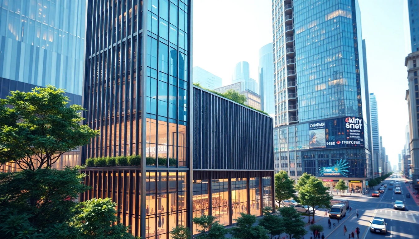 Erleben Sie beeindruckende visualisierung architektur durch fotorealistische 3D-Renderings in urbaner Umgebung.