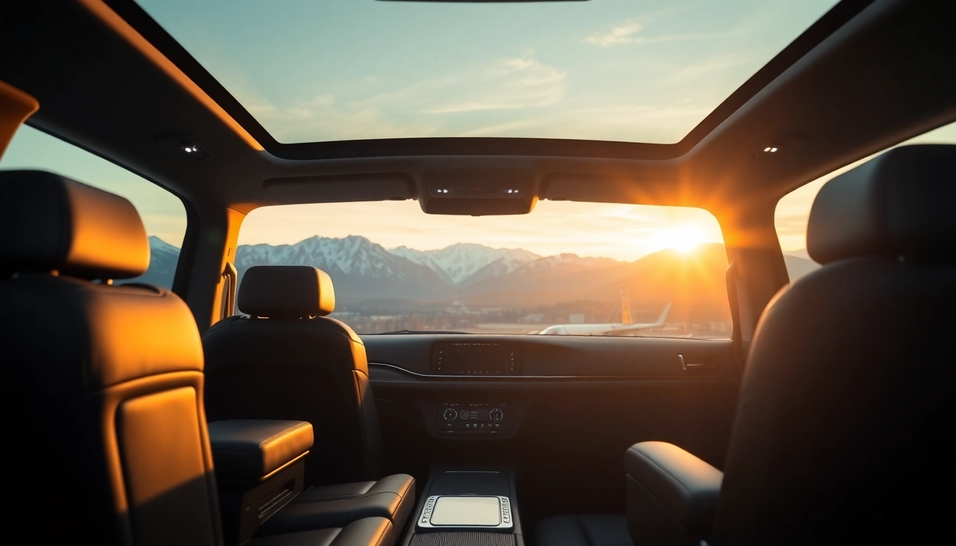 Experience premium car service from Vancouver airport to Whistler with luxury SUV in scenic backdrop.