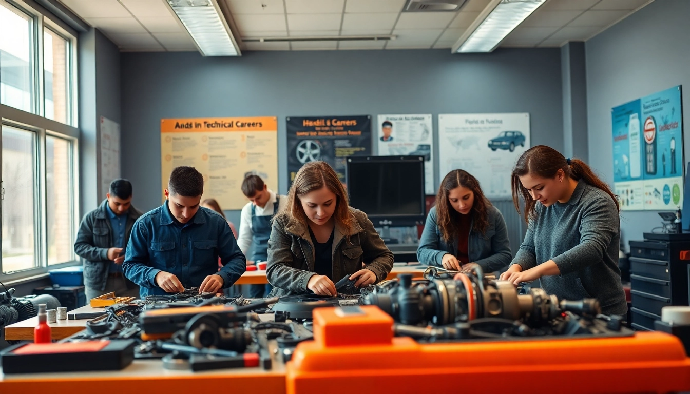 Students learning in a trade school Tennessee classroom, showcasing hands-on technical training.