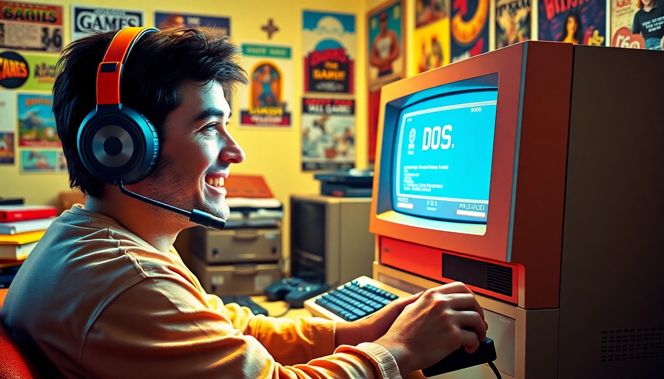 Experience the thrill as you play dos games on a classic retro setup.