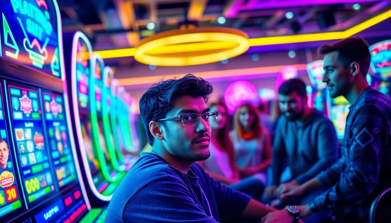 alas an pemain slot pindah ke meriah4d sedang bermain di lingkungan gaming yang energik.