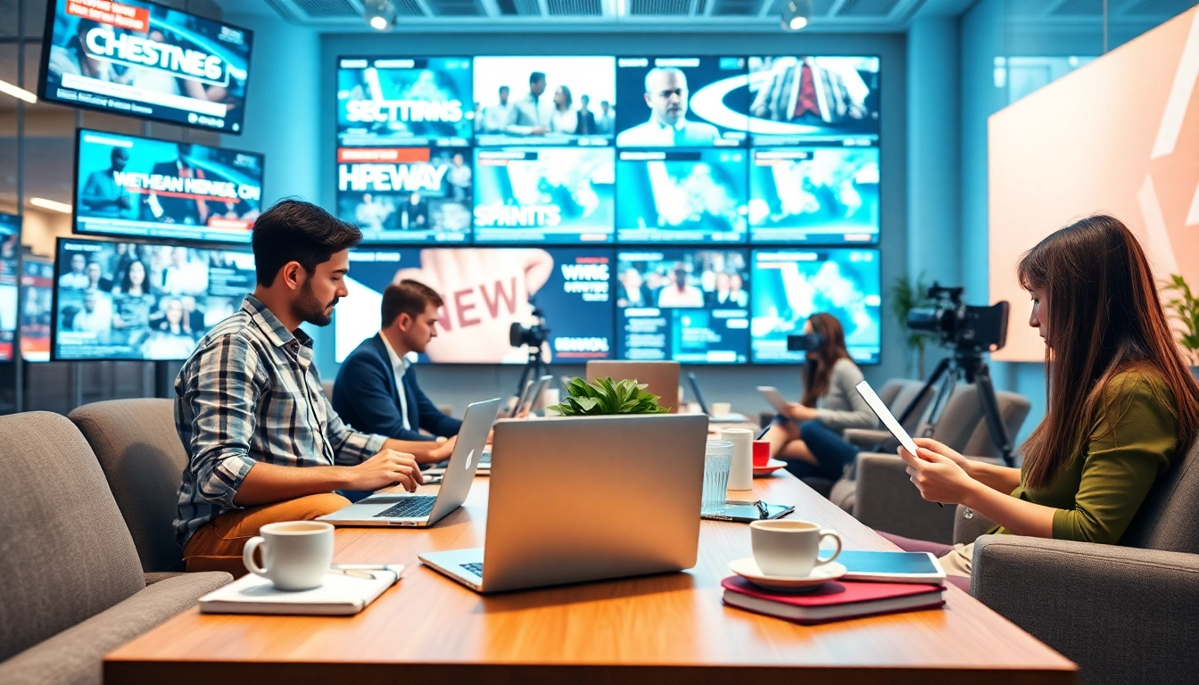 Engaging news team collaborating at justnownews.press in a modern editorial environment.