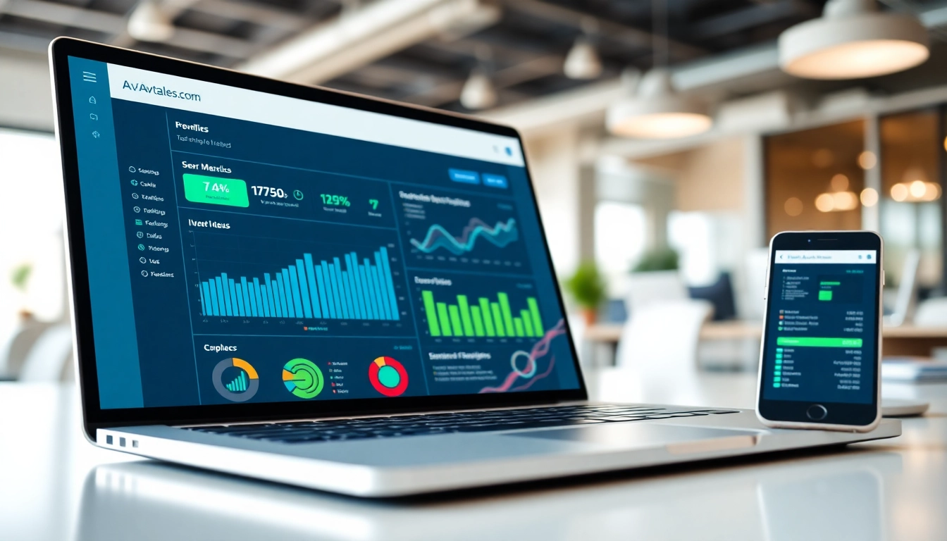 View the interactive dashboard of http://Avtales.com emphasizing user-friendliness and modern design elements.