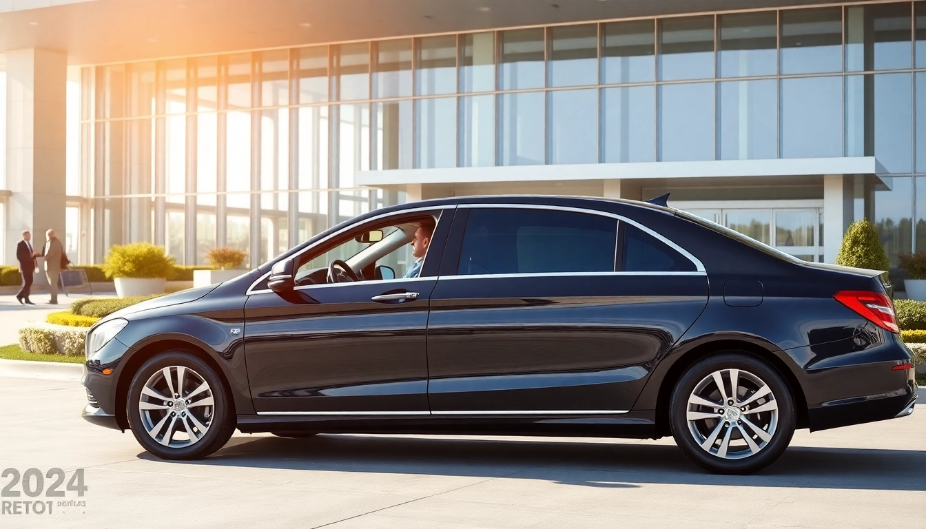 Transfert Aéroport avec une voiture de luxe prête pour les passagers.