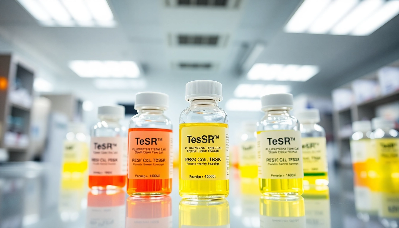 All check for consistent quality in TeSR™ media vials displayed prominently in a lab setting.