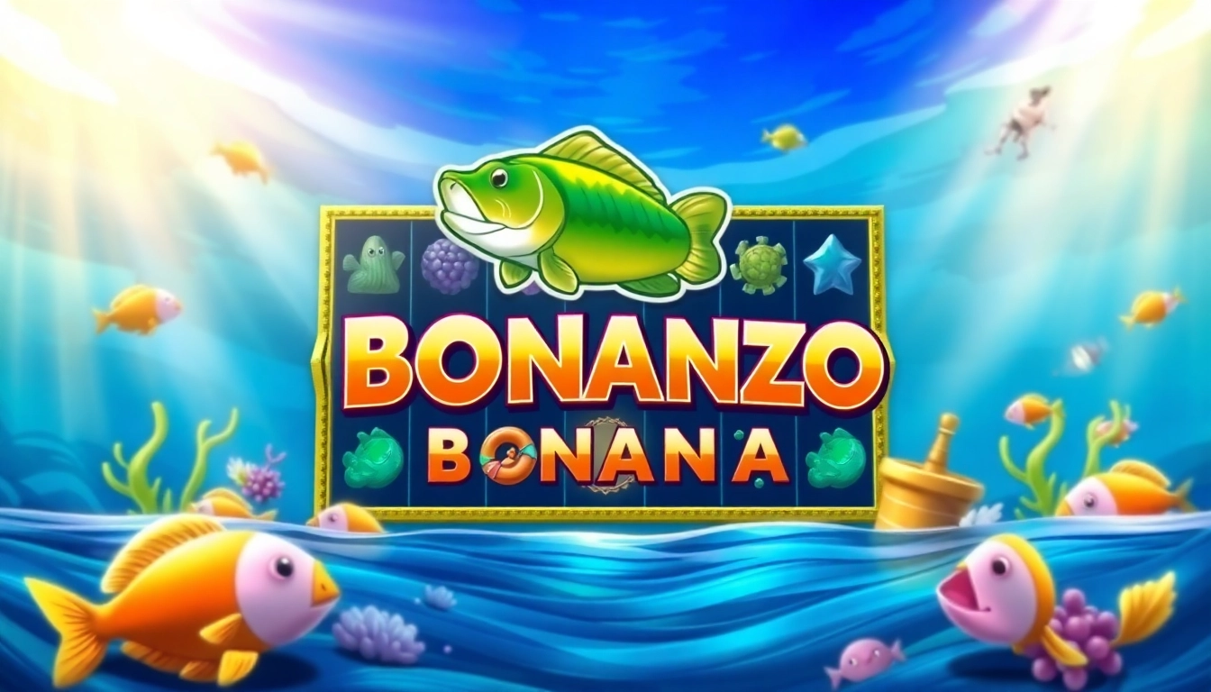 Play Big bass slot not on gamstop in a vibrant underwater casino scene with colorful visuals.