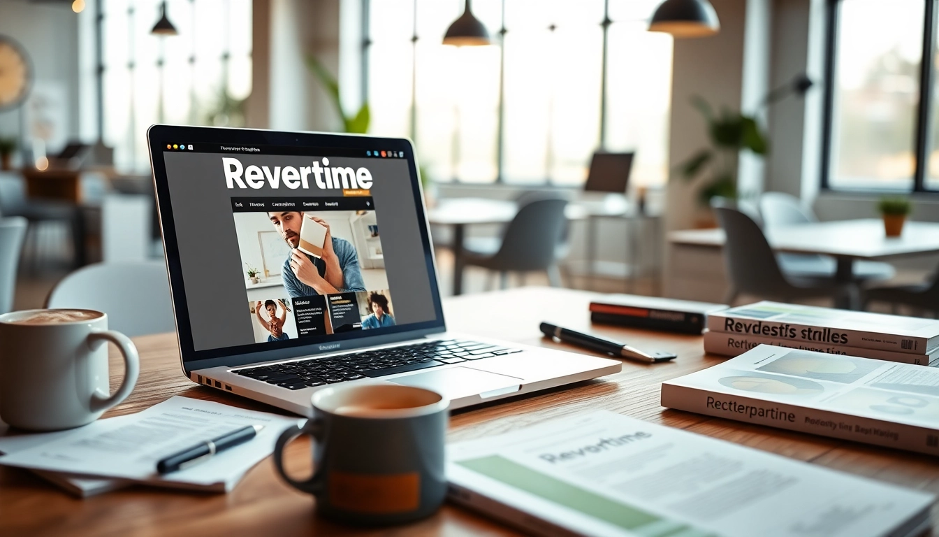 Showcase the Reverbtime Magazine in a professional editorial workspace with creative elements.