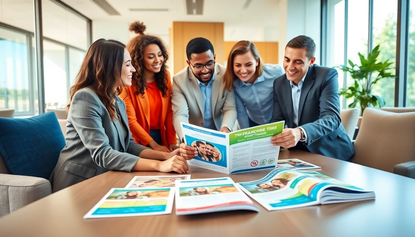 Collaborative professionals discussing Franchise Business opportunities in a modern setting.