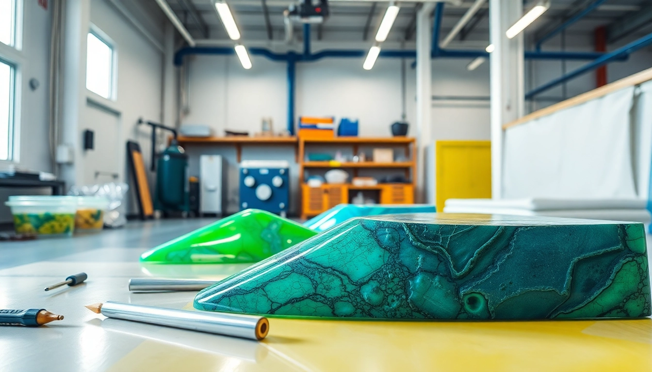 Highlighting infusion resins in a professional composite manufacturing setup showcasing application techniques.